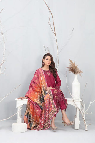 D-2004 | 3PC Stitched Lawn Collection Neeshay By Tawakkal