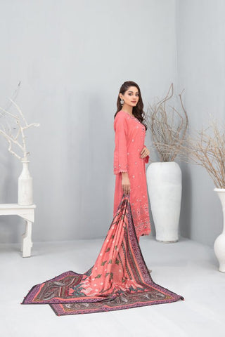 D-2003 | 3PC Stitched Lawn Collection Neeshay By Tawakkal