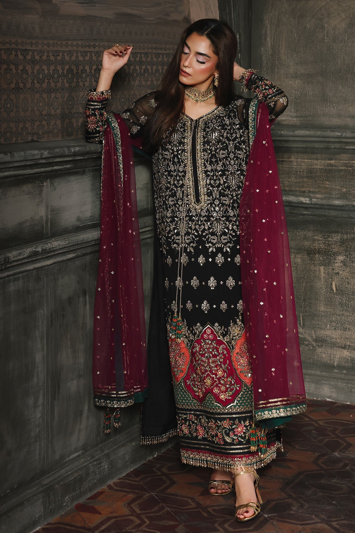 3-PC Unsititched Embroidered Dyed Chiffon Dastan E Jashan By Charizma | DJW5-08