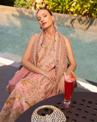 Unstitched 3-PC Embroidered Zinnia Luxury Lawn By Faiza Saqlain | Peony Unstitched 3-PC Embroidered Zinnia Luxury Lawn By Faiza Saqlain | Peony