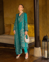 Unstitched 3-PC Embroidered Zinnia Luxury Lawn By Faiza Saqlain | Calla Unstitched 3-PC Embroidered Zinnia Luxury Lawn By Faiza Saqlain | Calla
