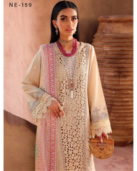 3-PC Unstitched Chikakari Doriya Lawn By Nureh | NE-159 3-PC Unstitched Chikakari Doriya Lawn By Nureh | NE-159