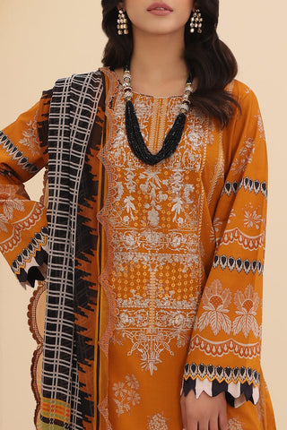 CN4-001 | 3PC Unstitched Embroidered Lawn Naranji By Charizma