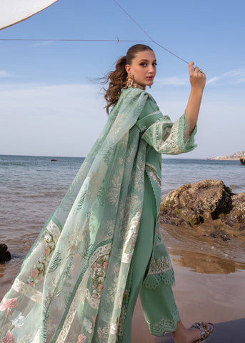6A | Winds of Eden - Jade | 3PC Unstitched Lawn Crimson By Saira Shakira