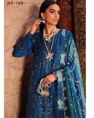 3-PC Unstitched Chikakari Doriya Lawn By Nureh | NE-160 3-PC Unstitched Chikakari Doriya Lawn By Nureh | NE-160