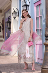 3-PC Unstitched Embroidered Lawn Noor By Saadi Asad | D4- Beige 3-PC Unstitched Embroidered Lawn Noor By Saadi Asad | D4- Beige