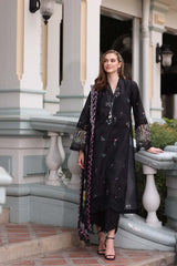 3-PC Unstitched Embroidered Lawn Noor By Saadi Asad | D5- Black 3-PC Unstitched Embroidered Lawn Noor By Saadi Asad | D5- Black