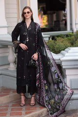3-PC Unstitched Embroidered Lawn Noor By Saadi Asad | D5- Black 3-PC Unstitched Embroidered Lawn Noor By Saadi Asad | D5- Black