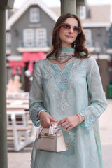3-PC Unstitched Embroidered Lawn Noor By Saadi Asad | D6- Aqua Marine 3-PC Unstitched Embroidered Lawn Noor By Saadi Asad | D6- Aqua Marine