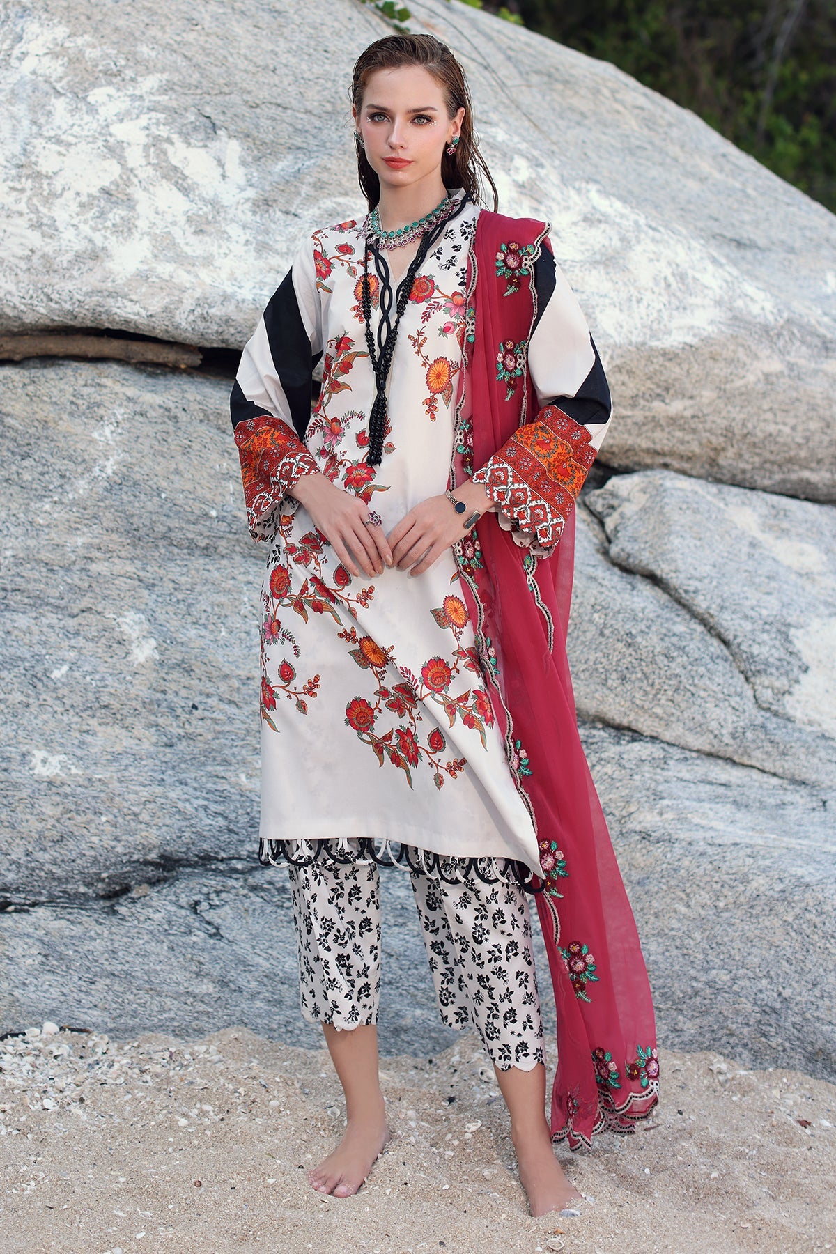 PM4-27 | 3PC Unstitched Printed Lawn Print Melody By Charizma