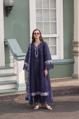 3-PC Unstitched Embroidered Lawn Noor By Saadi Asad | D7- Navy Blue 3-PC Unstitched Embroidered Lawn Noor By Saadi Asad | D7- Navy Blue