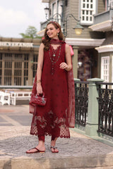 3-PC Unstitched Embroidered Lawn Noor By Saadi Asad | D1- Mulberry Red 3-PC Unstitched Embroidered Lawn Noor By Saadi Asad | D1- Mulberry Red