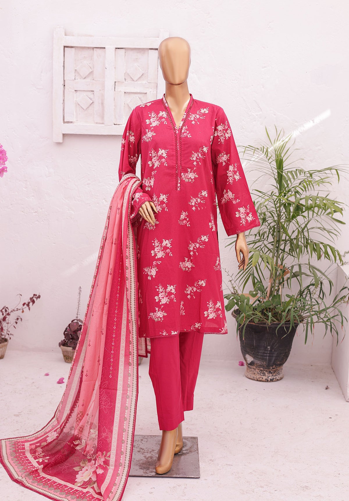 08 | 3PC Stitched Printed Lawn By Bin Saeed
