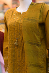 3-PC Stitched Suit With Farshi Shalwar | S4 3-PC Stitched Suit With Farshi Shalwar | S4