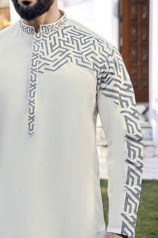 EG-1442 | Semi-Stitched Summer White Series Eid Gala By Riwaj Men Swear
