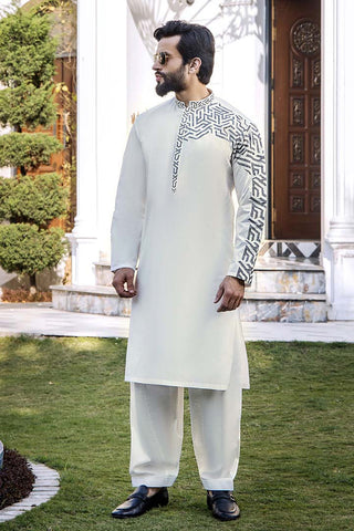 EG-1442 | Semi-Stitched Summer White Series Eid Gala By Riwaj Men Swear
