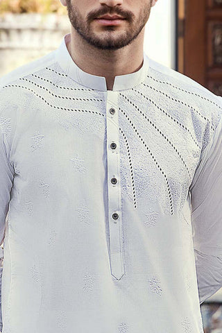EG -1444 | Semi-Stitched Summer White Series Eid Gala By Riwaj Men Swear