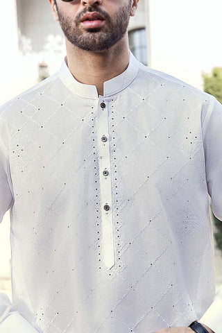EG -1447 | Semi-Stitched Summer White Series Eid Gala By Riwaj Men Swear