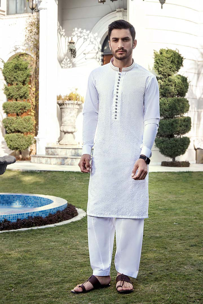EG -1448 | Semi-Stitched Summer White Series Eid Gala By Riwaj Men Swear