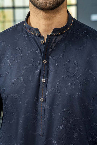 EG -1458 | Semi-Stitched Summer Black & Blue Series Eid Gala By Riwaj Men Swear