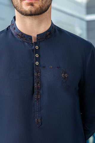 EG -1460 | Semi-Stitched Summer Black & Blue Series Eid Gala By Riwaj Men Swear