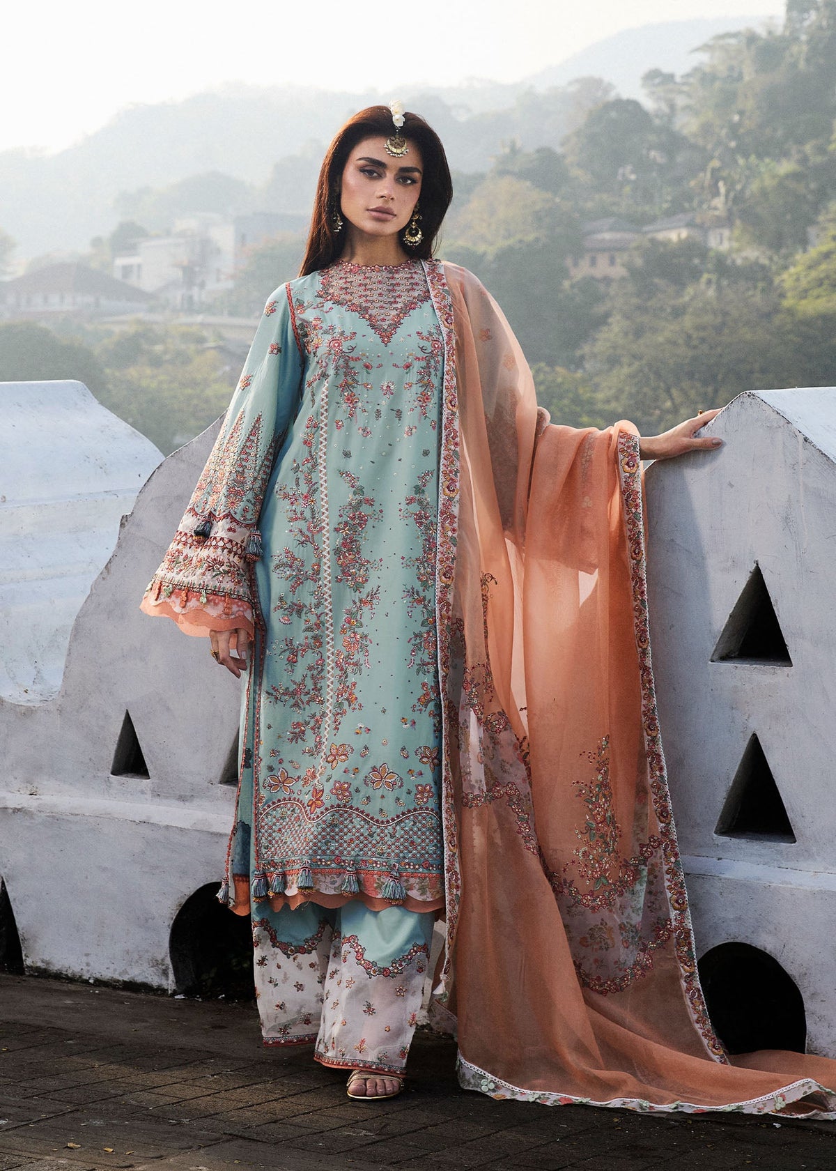 3-PC Unstitched Embroidered Luxury Lawn By Hussain Rehar | Malibu