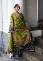 3-PC Unstitched Embroidered Luxury Lawn By Hussain Rehar | Abass 3-PC Unstitched Embroidered Luxury Lawn By Hussain Rehar | Abass