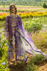 Unstitched 3-PC Chikan Embroidered Lawn Hemline Secret Garden By Mushq | Celestial Bloom Unstitched 3-PC Chikan Embroidered Lawn Hemline Secret Garden By Mushq | Celestial Bloom