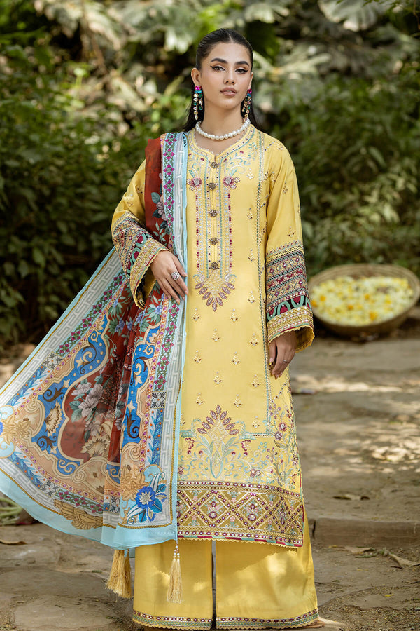 IPL - 06 Tabassum | 3PC Unstitched Lawn Collection Jaan e Ada By Imrozia Premium