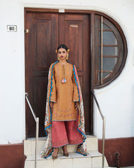 Unstitched 3-PC Embroidered Cotton Silk Dupatta By Jugnu | Nal Unstitched 3-PC Embroidered Cotton Silk Dupatta By Jugnu | Nal