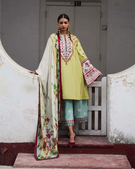 Unstitched 3-PC Embroidered Cotton Silk Dupatta By Jugnu | Siran Unstitched 3-PC Embroidered Cotton Silk Dupatta By Jugnu | Siran