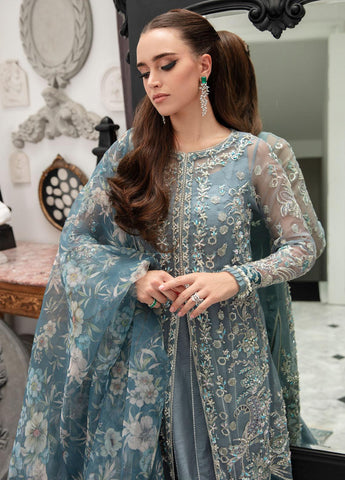 Alif By AJR Couture Embroidered Organza Suits Unstitched 4 Piece AJR23AL-LW LWF-03-23 Ambrosia - Luxury Wedding Collection