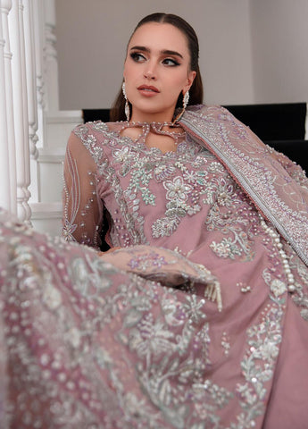 Alif By AJR Couture Embroidered Net Suits Unstitched 4 Piece AJR23AL-LW LWF-05-23 Violet - Luxury Wedding Collection