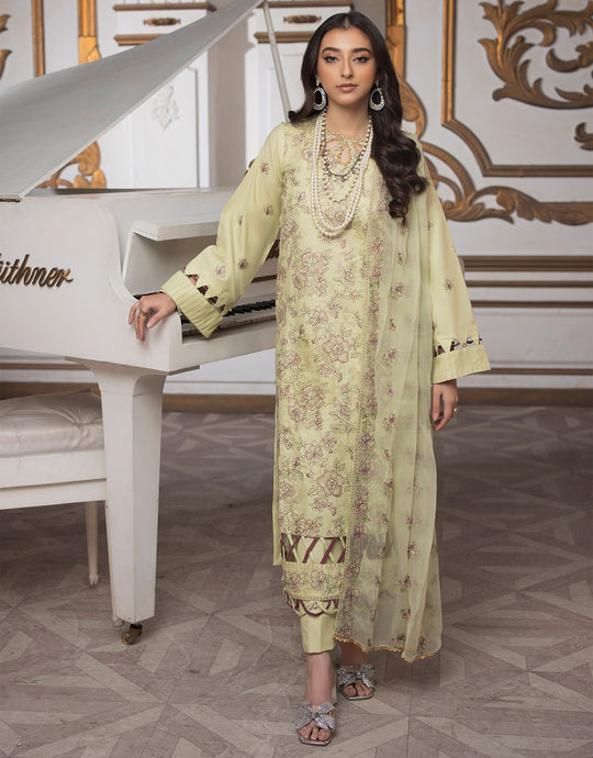 Design 08 - 3Pc - Unstitched Rioga By Sanam Saeed