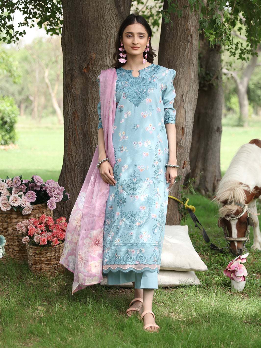3-PC Unstitched Printed Lawn Whimsical Garden By Celts | WG - 07
