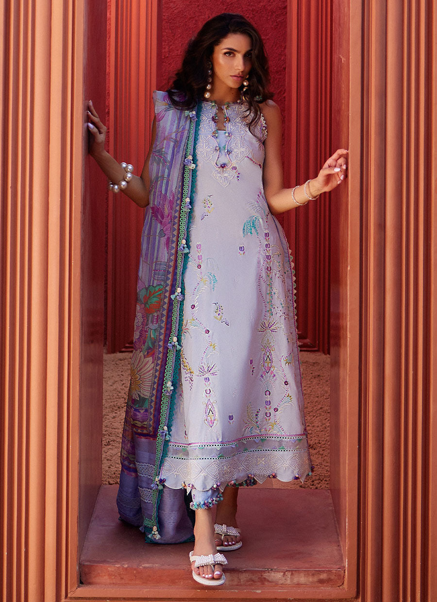 06 | CALLISTA WEDGEWOOD | 3PC Unstitched Suay Lawn By Farah Talib Aziz