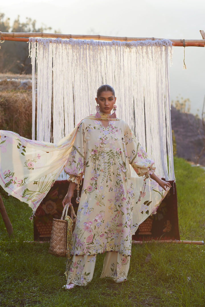 3-PC Unstitched Embroidered Lawn Meili By Zaha | ZL26-12 B