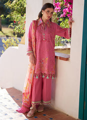 3-PC Unstitched Embroidered Composed Luxury Lawn By FTA | Palmira Pink