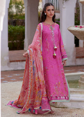 3-PC Unstitched Embroidered Composed Luxury Lawn By FTA | Palmira Pink
