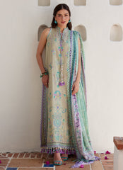 3-PC Unstitched Embroidered Composed Luxury Lawn By FTA | Valeria Olive