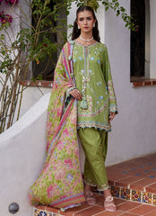 3-PC Unstitched Embroidered Luxury Lawn By Farah Talib Aziz | Carmen Kiwi