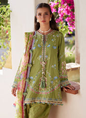 3-PC Unstitched Embroidered Composed Luxury Lawn By FTA | Carmen Kiwi