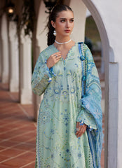 3-PC Unstitched Embroidered Luxury Lawn By Farah Talib Aziz | Marcia Mint