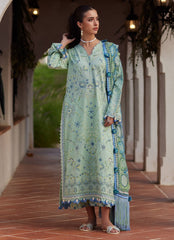 3-PC Unstitched Embroidered Luxury Lawn By Farah Talib Aziz | Marcia Mint