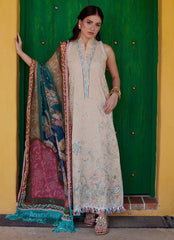 3-PC Unstitched Embroidered Composed Luxury Lawn By FTA | Isabella Sand