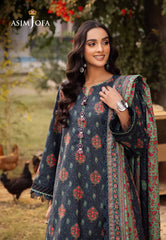 AJUBJ-17 | 3Pc Unstitched Lawn Suit Vol 3 Prints By Asim Jofa