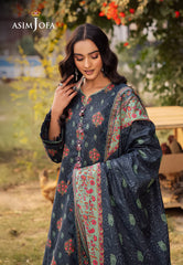 AJUBJ-17 | 3Pc Unstitched Lawn Suit Vol 3 Prints By Asim Jofa