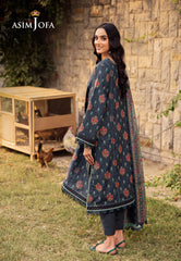 AJUBJ-17 | 3Pc Unstitched Lawn Suit Vol 3 Prints By Asim Jofa