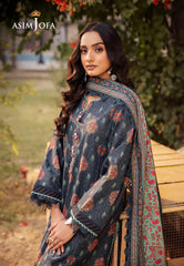 AJUBJ-17 | 3Pc Unstitched Lawn Suit Vol 3 Prints By Asim Jofa