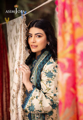 AJUBJ-34 | 3Pc Unstitched Suit Printed Lawn Vol 4 Essential By Asim Jofa